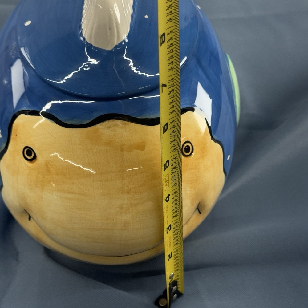 Certified International Coco Dowley Fish Canister Ceramic Blue Whine with Lid - Picture 8 of 9